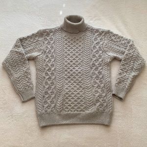 Authentic Irish Wool Aran Turtleneck Sweater
